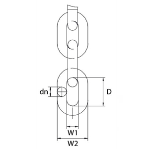 Grade 8 Short Link Chain (BS-EN 818-2) Diagram