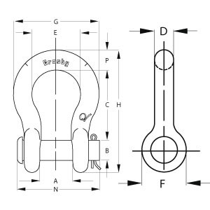 Round Pin Anchor Shackle - Diagram