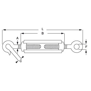 Hook and Eye - Untested Turnbuckle - Diagram