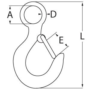 Large Eye Hook with Latch Diagram