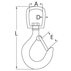 Swivel Hook with Latch Diagram