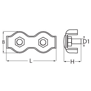 Stainless Steel Duplex Wire Rope Clip - Diagram