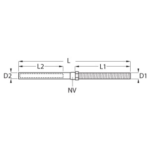 Swage Stud Terminal with Nut