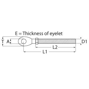 Standard Eye Terminal - External Thread - Diagram