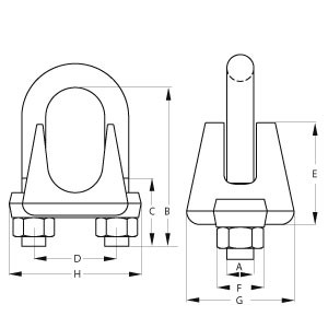 Forged Wire Rope Clips - Diagram
