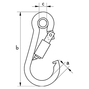 Carbine Hook with Safety Eye and Eyelet - Diagram