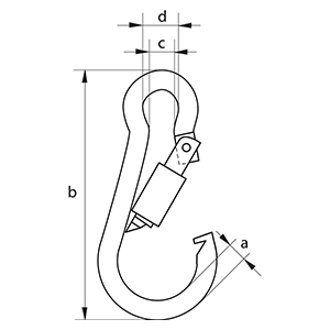 Carbine Hooks with Saftey Nut - Diagram