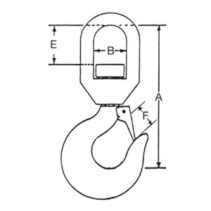 Alloy Steel Swivel Hooks with Safety Catch - Diagram