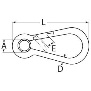 Carbine Hook with Eyelet Diagram