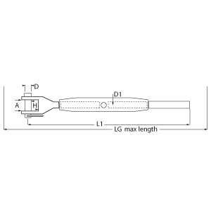 Jaw & Wire Rope Terminal Rigging Screw - MT Form